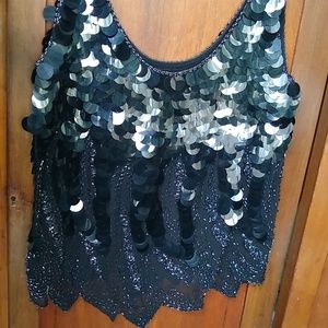 Oleg cassini vintage 80's sequin and beaded tank